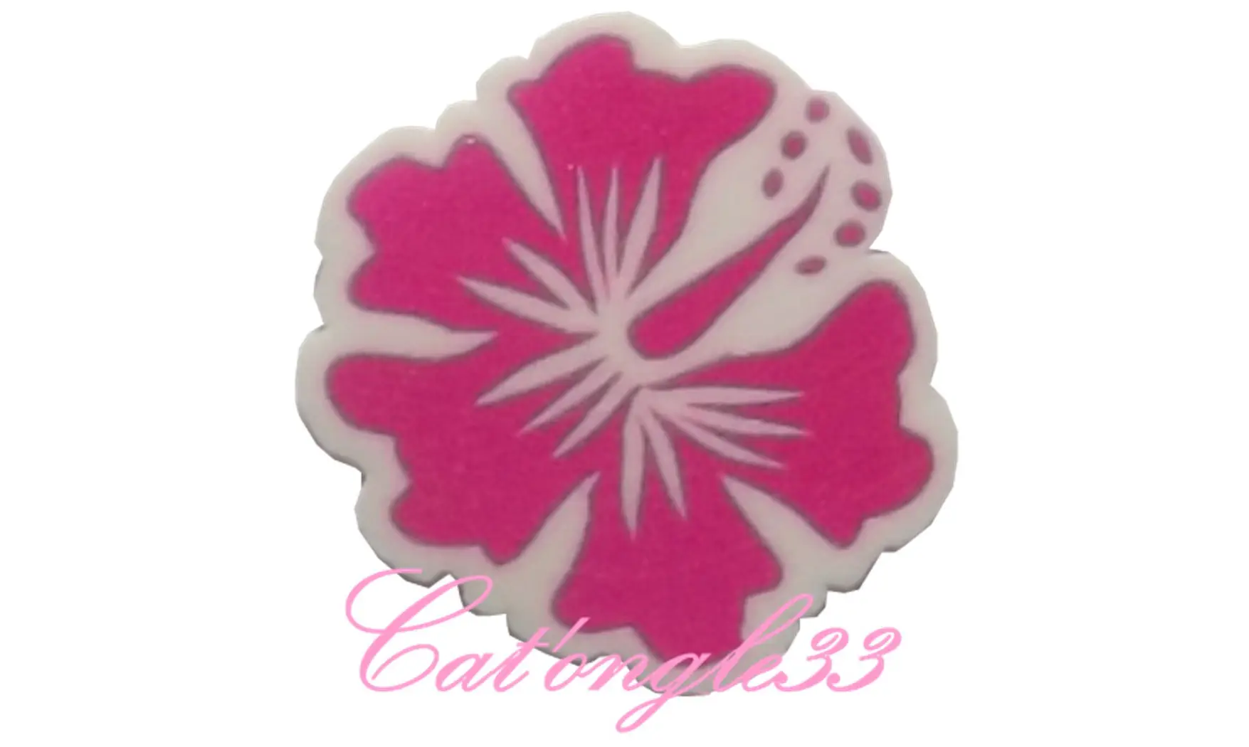 Baton fimo hibiscus fuchsia