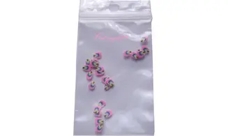 Sachet de fimo plume rose multicouleur