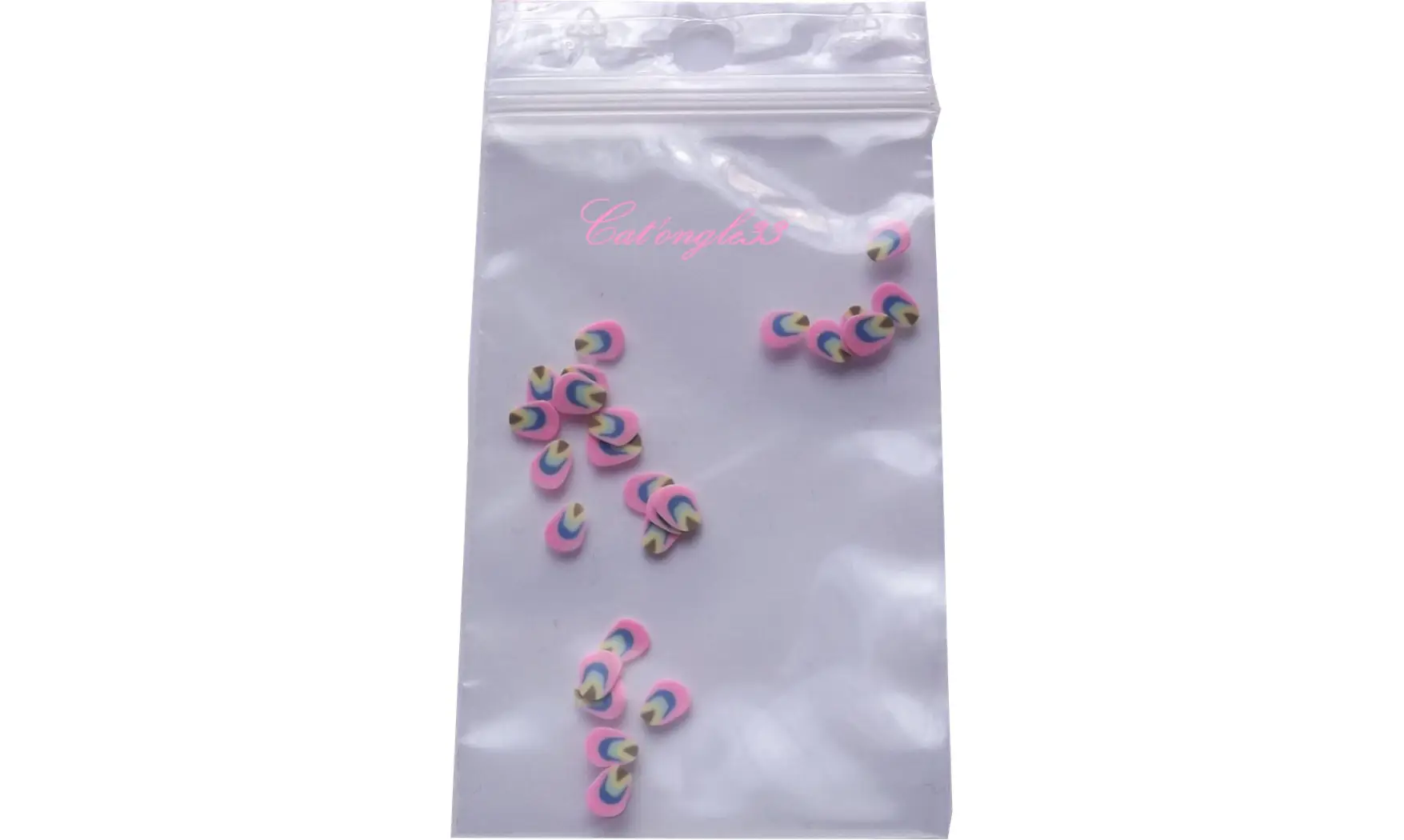 Sachet de fimo plume rose multicouleur