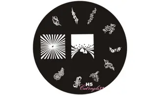 Plaque stamping H05 ronde nail art