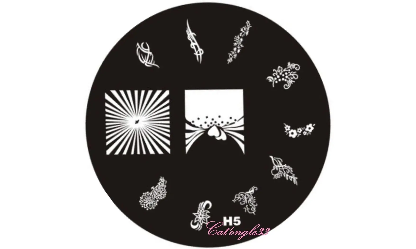 Plaque stamping H05 ronde nail art