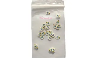 Sachet de fimo plume blanche multicoul.