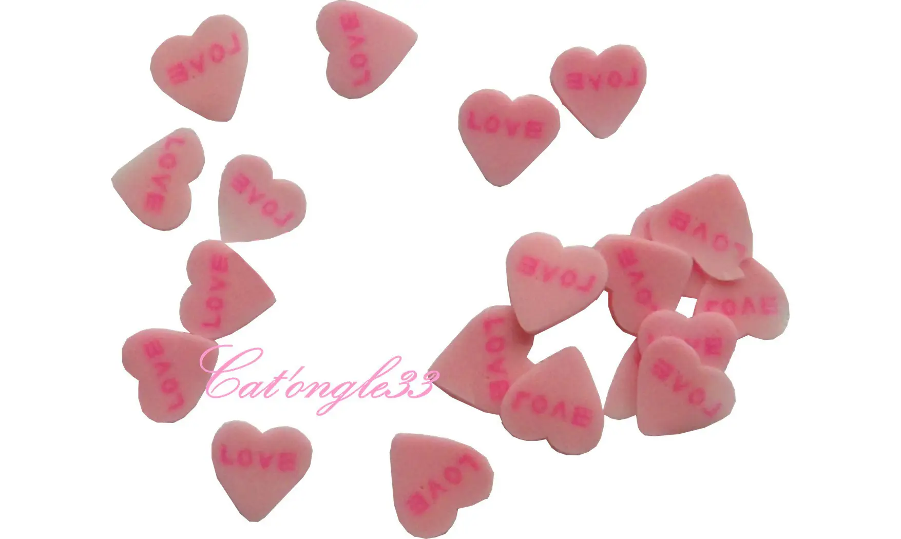 Sachet de fimo coeur rose love