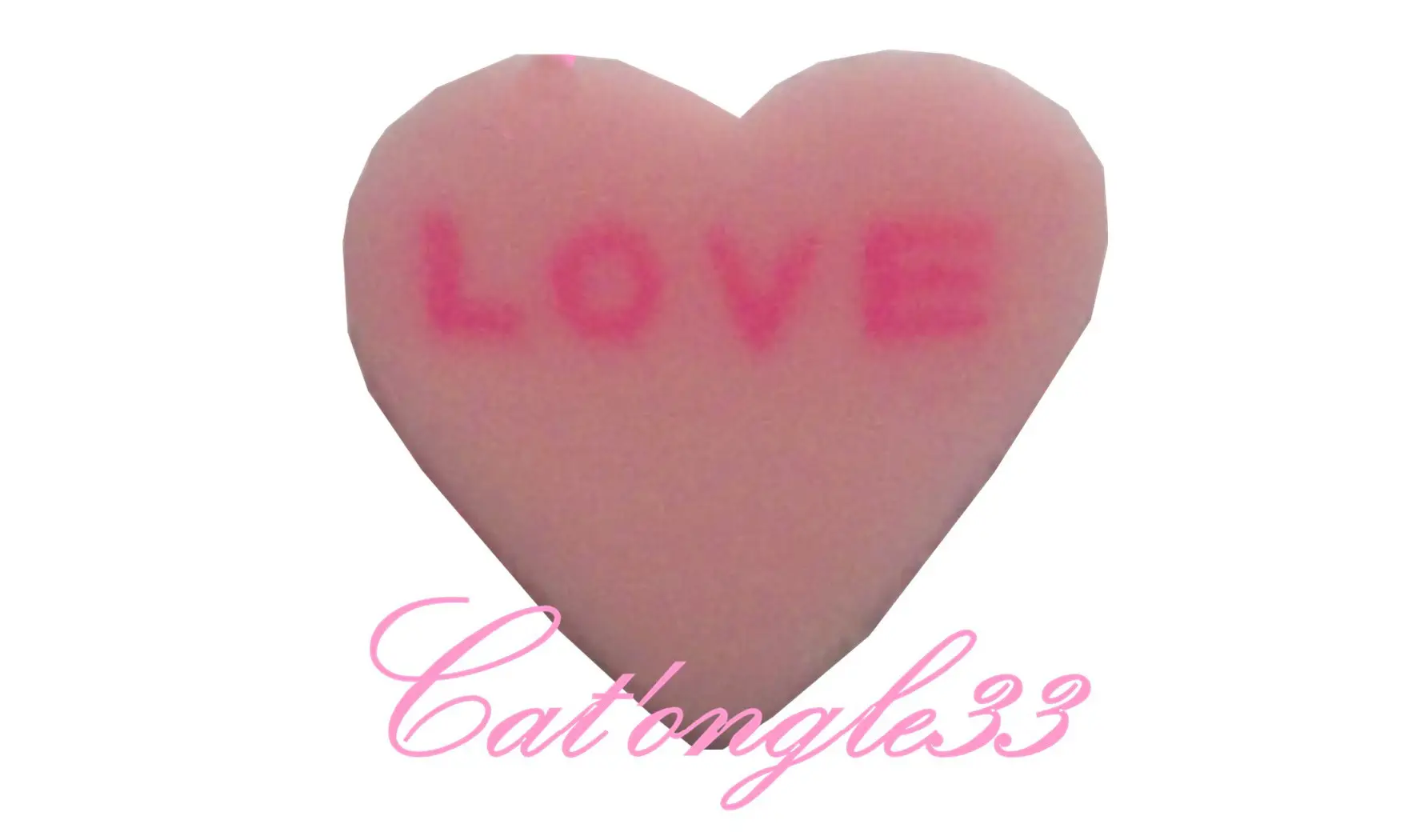 Sachet de fimo coeur rose love