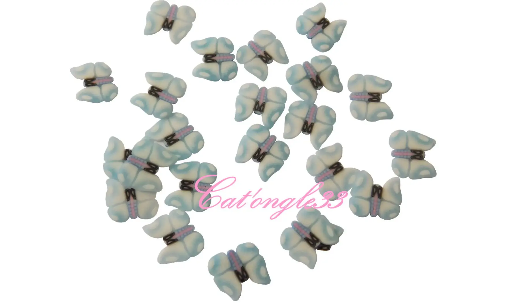 Sachet de fimo papillon bleu ciel