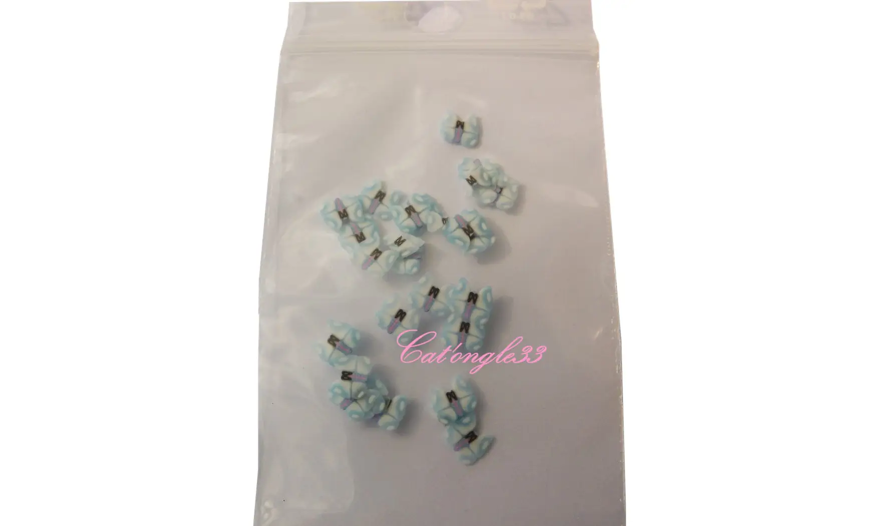 Sachet de fimo papillon bleu ciel