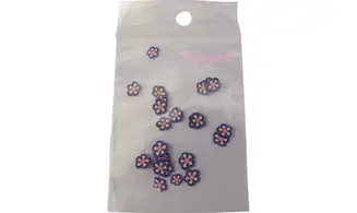 Sachet de fimo fleur violette blanche