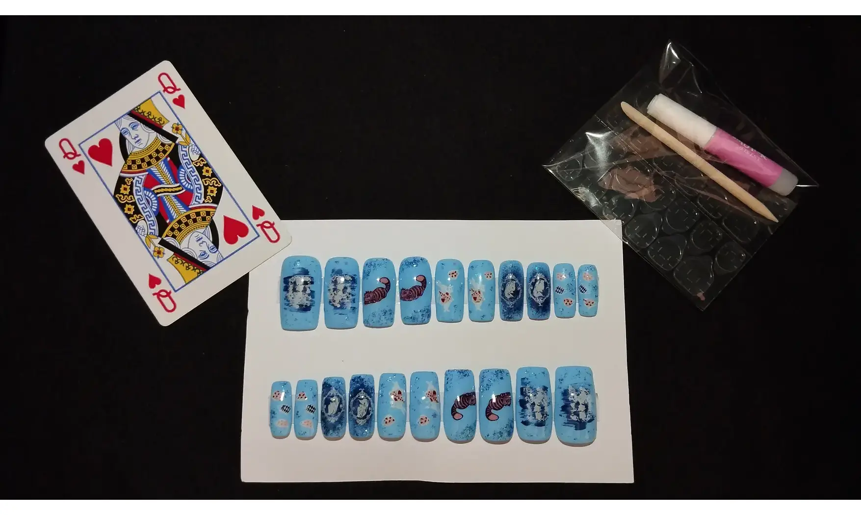 Press on nails Alice bleu - Lot 20