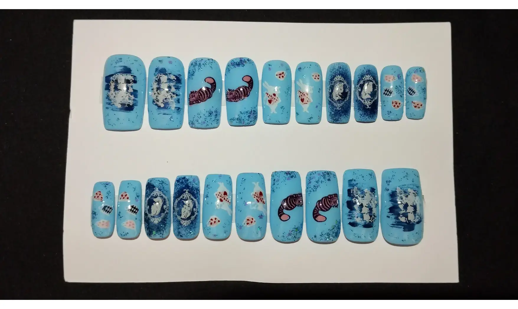 Press on nails Alice bleu - Lot 20