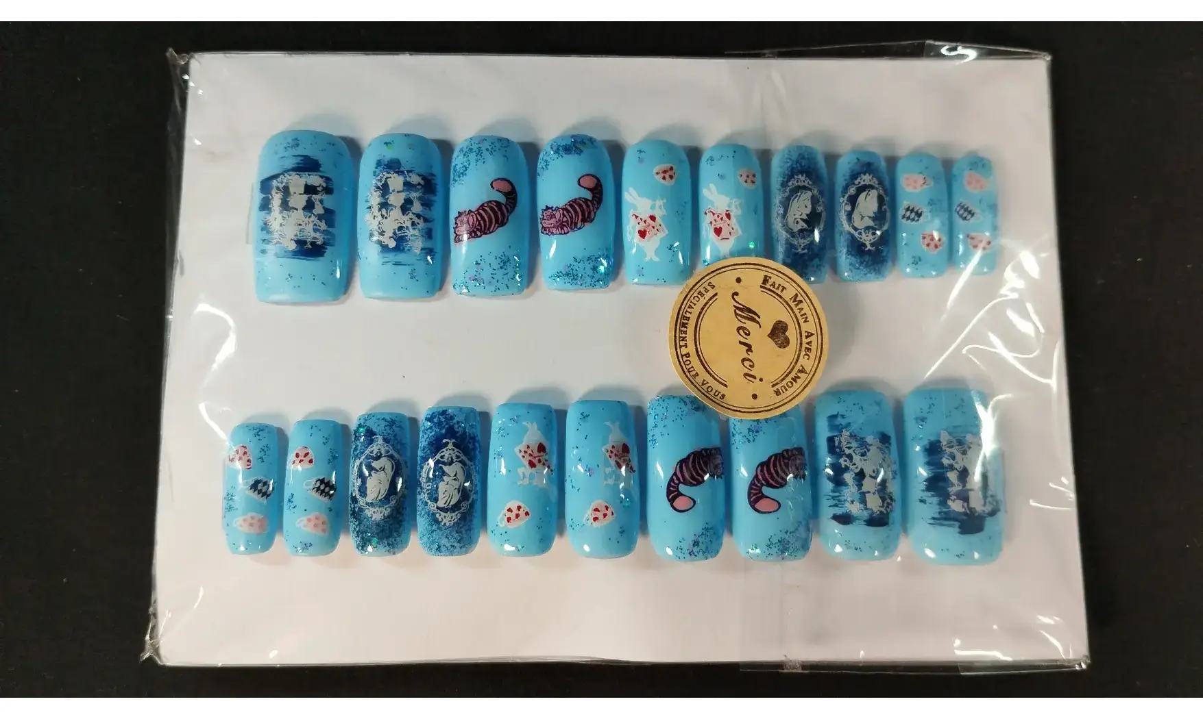 Press on nails Alice bleu - Lot 20