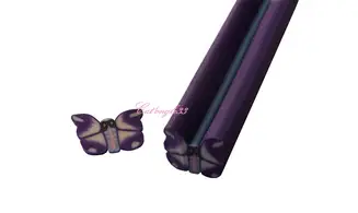 Baton fimo papillon violet