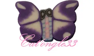 Baton fimo papillon violet