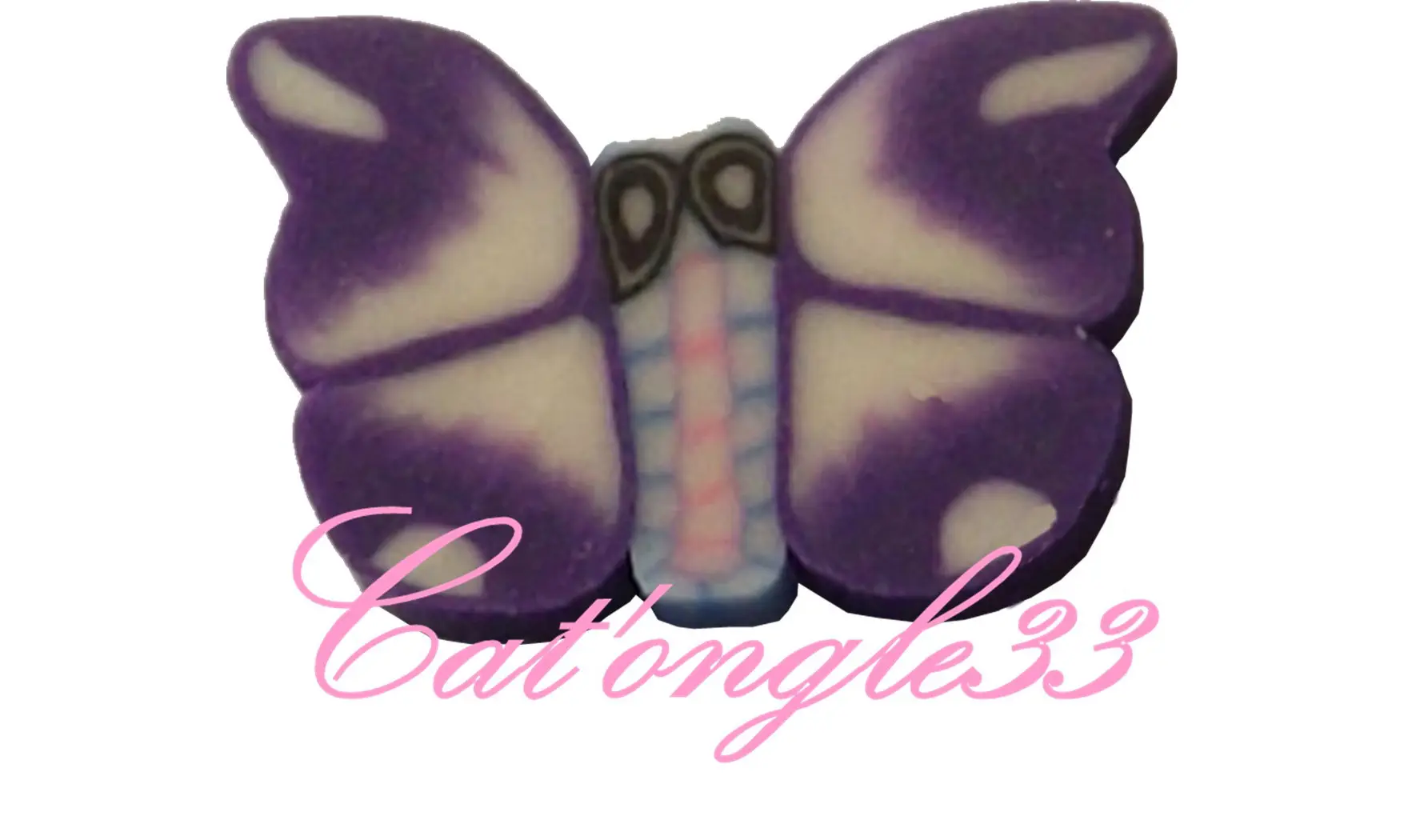Baton fimo papillon violet