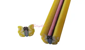 Baton fimo papillon jaune
