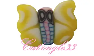Baton fimo papillon jaune