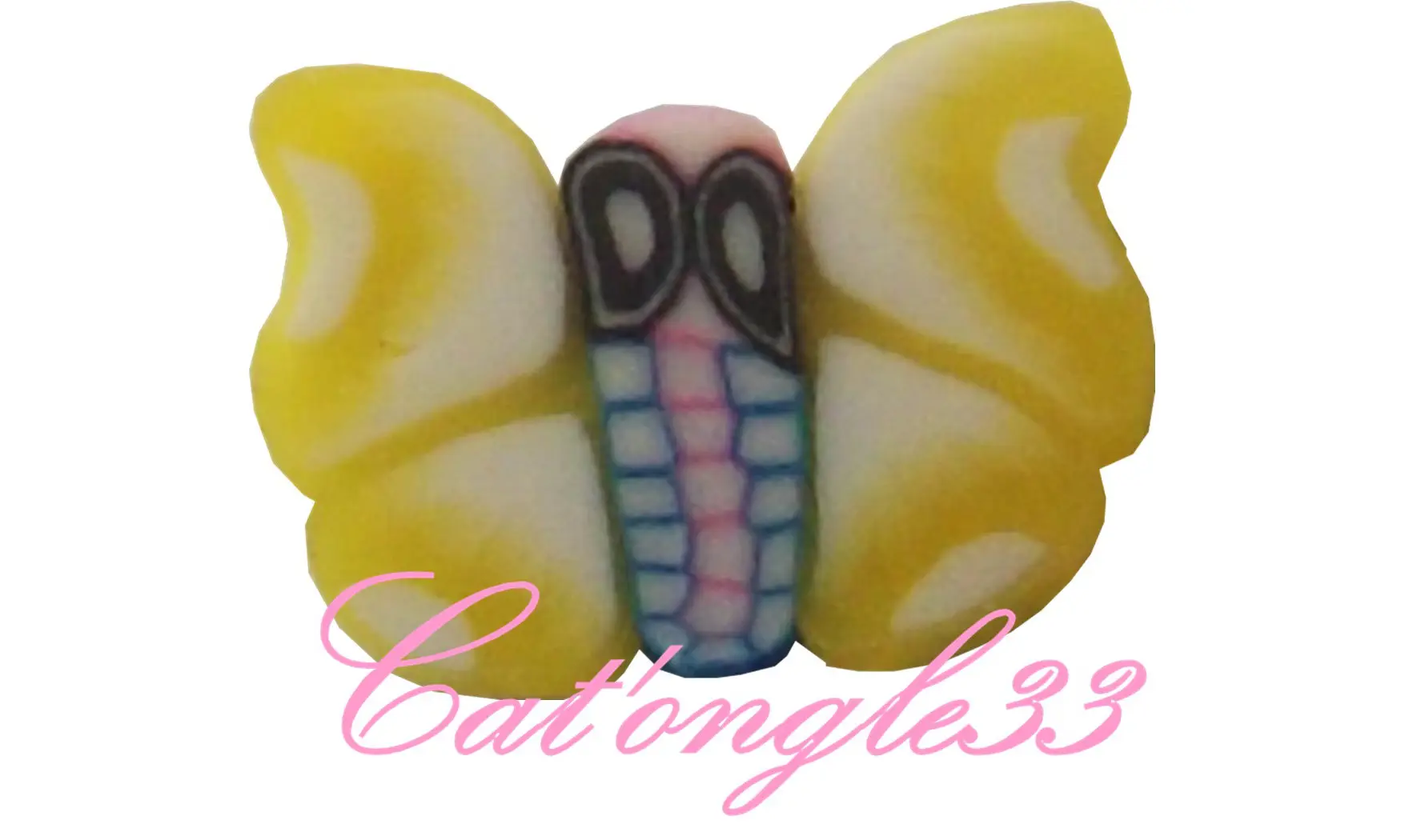 Baton fimo papillon jaune