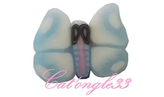 Baton fimo papillon bleu ciel
