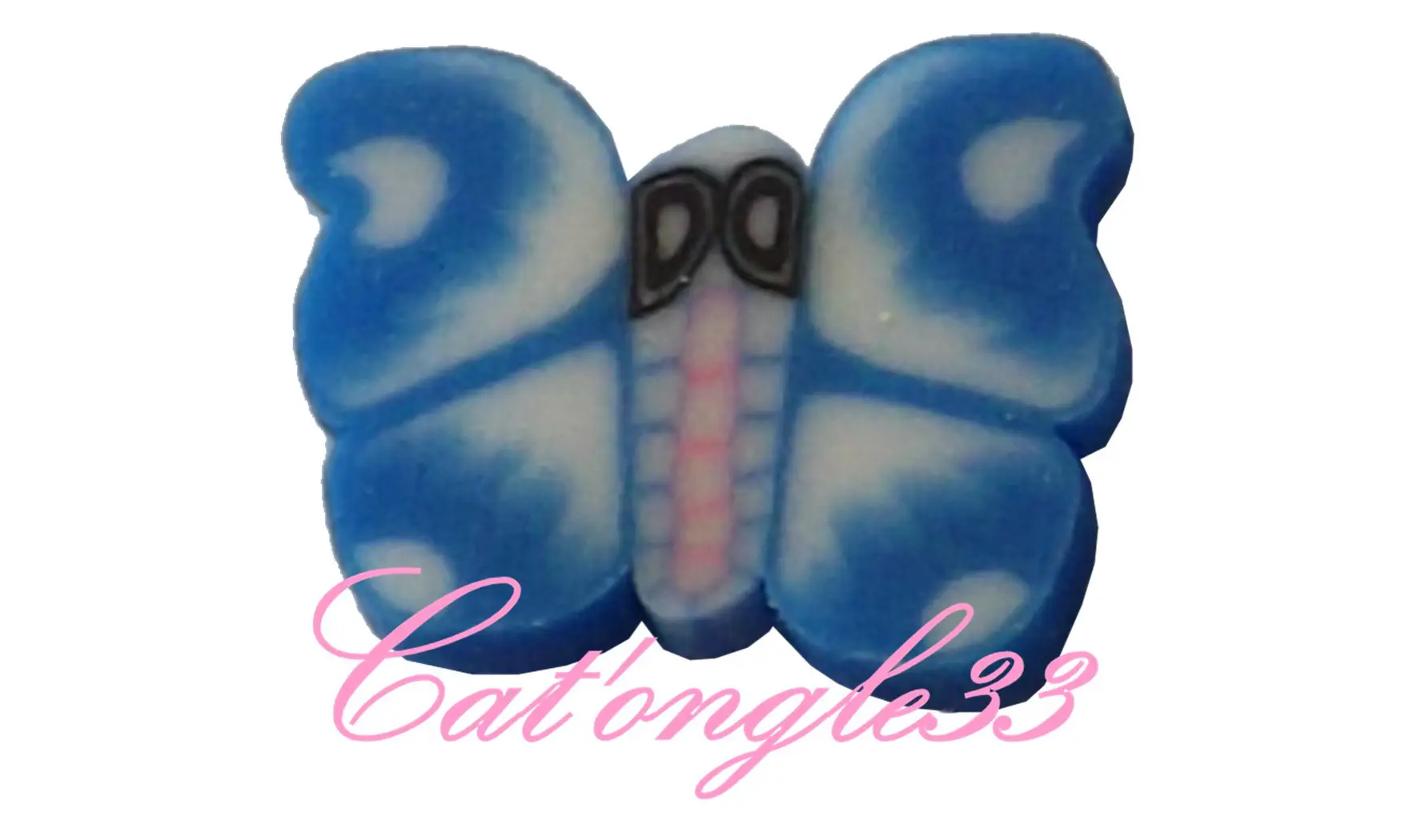 Baton fimo papillon bleu