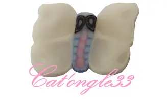 Baton fimo papillon blanc