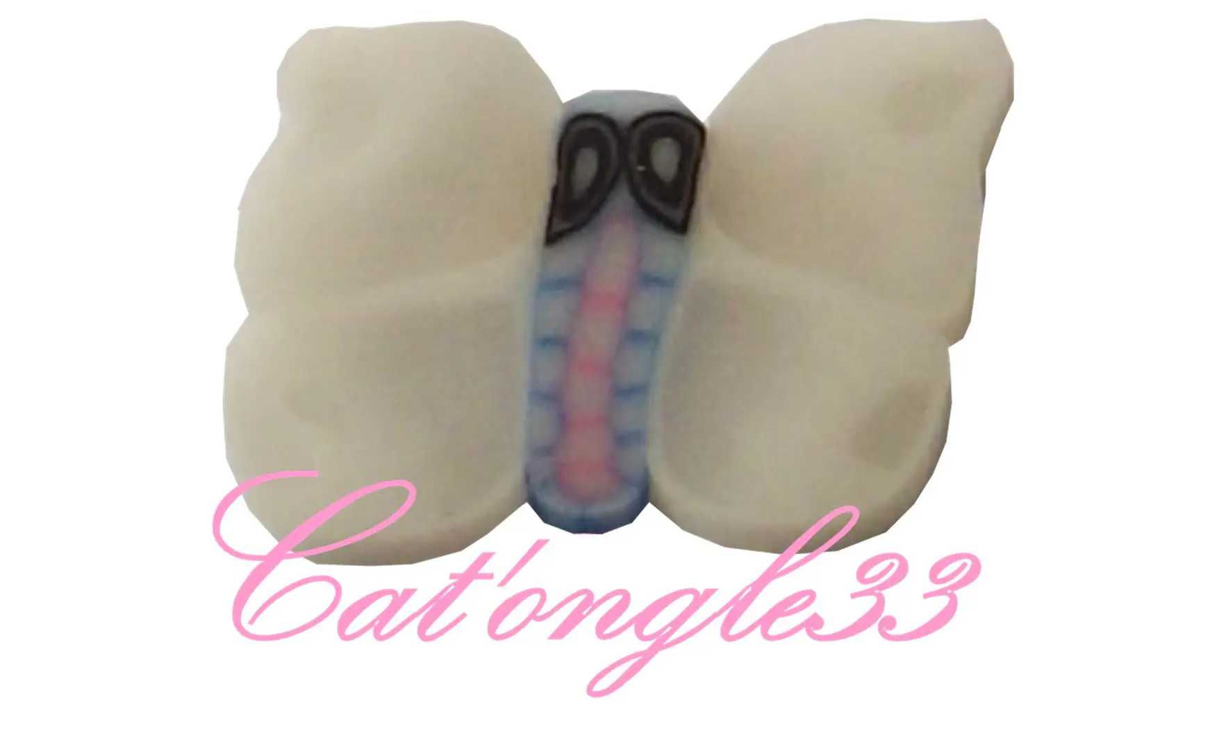 Baton fimo papillon blanc