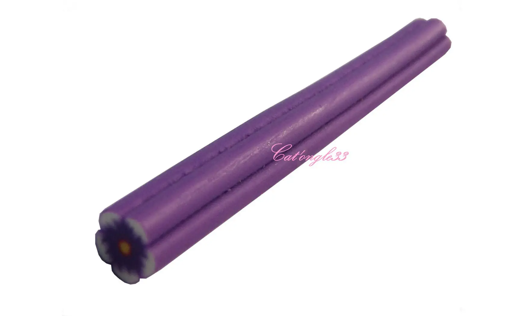 Baton fimo fleurs violette