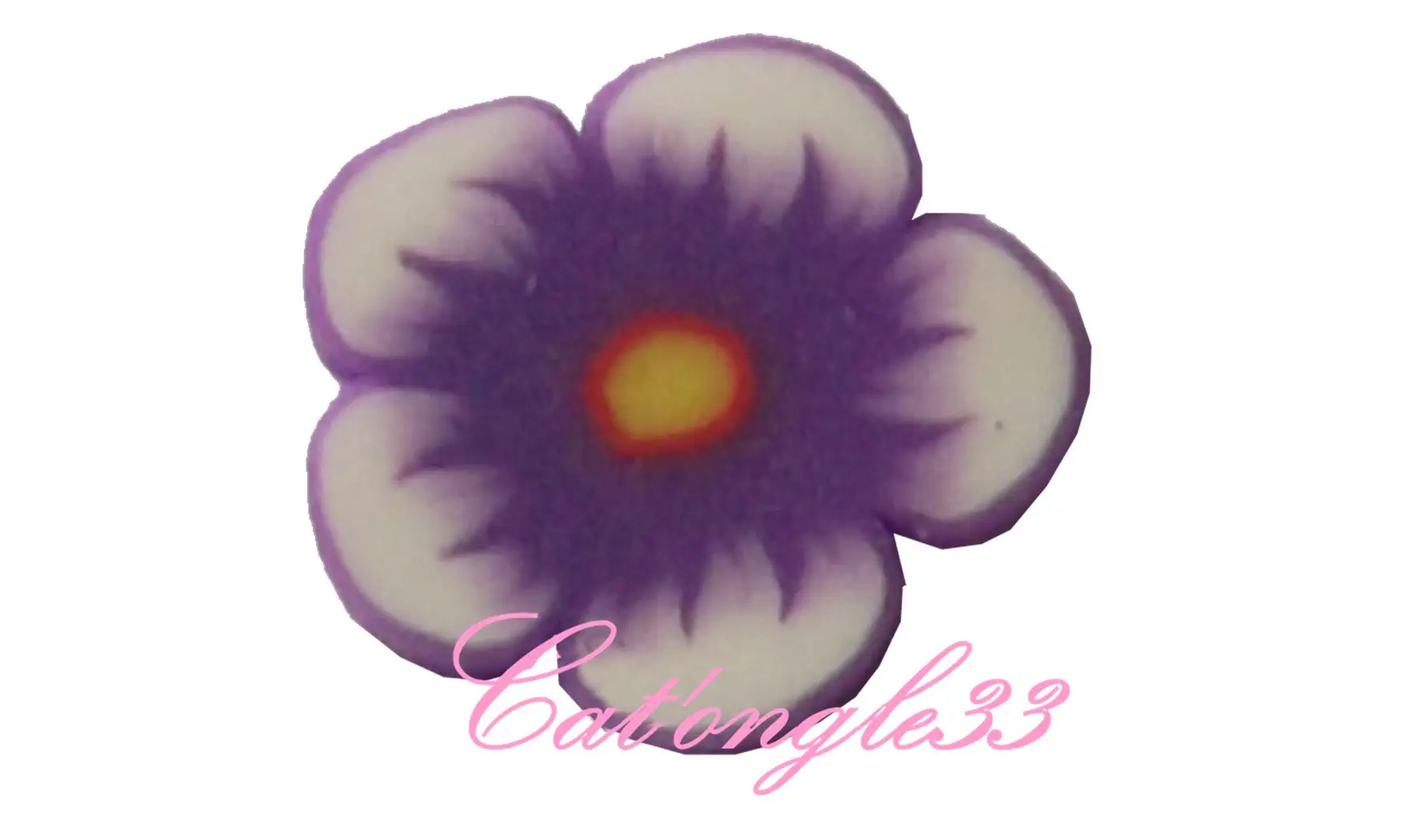 Baton fimo fleurs violette