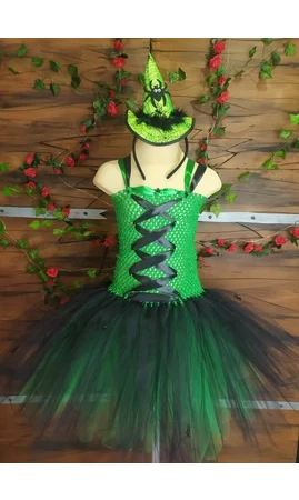 Robe tutu Sorcière Verte 4/6 ans