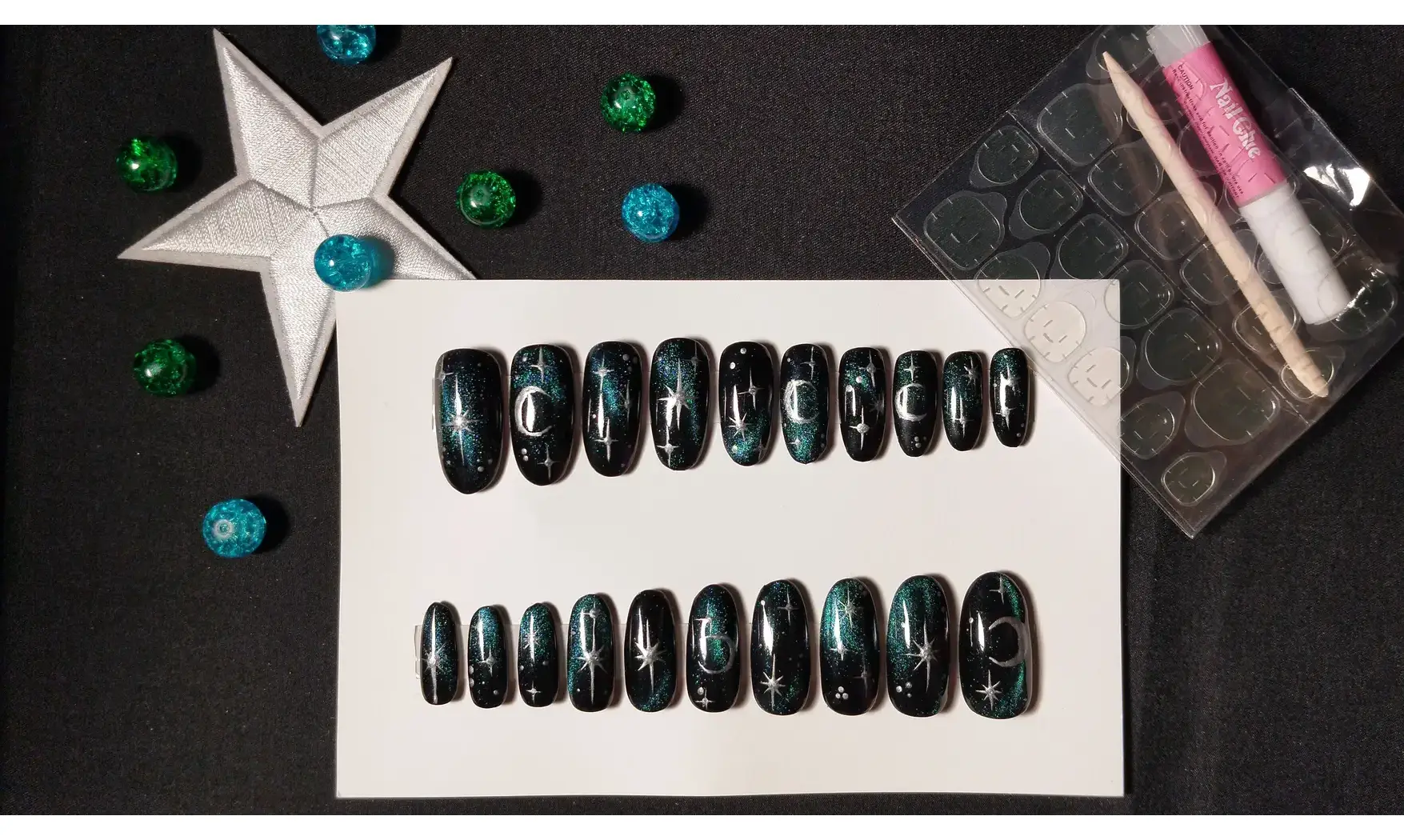 Press on nails Céleste bleu - Lot 20
