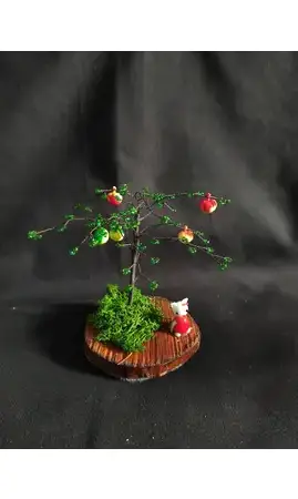 Mini pommier socle bois