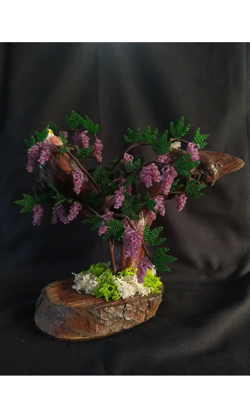 Pied de vigne avec petit oiseau