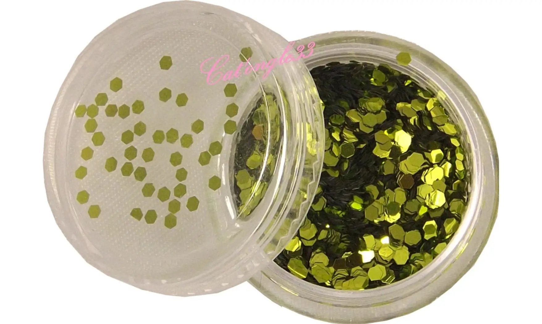 Paillette hexagonale vert olive