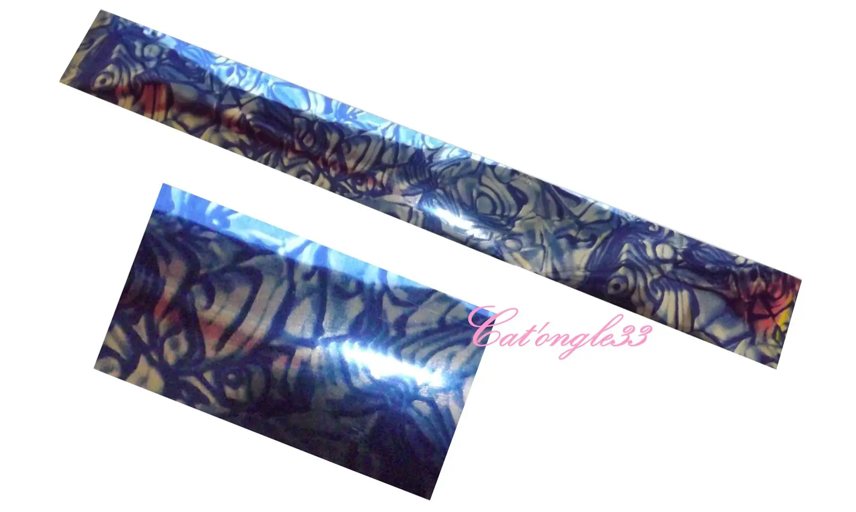 Foils marbré bleu nail art 20 cm