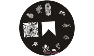 Plaque stamping H06 ronde nail art