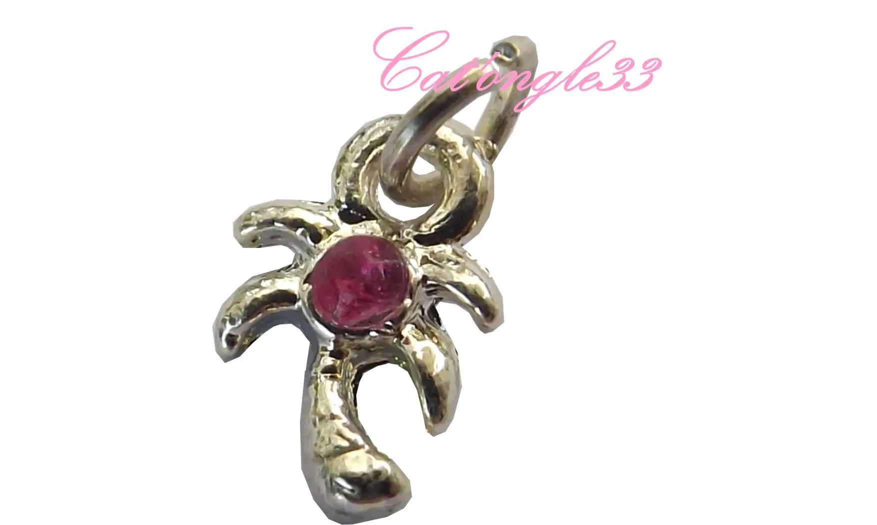 Piercing palmier fuchsia nail art