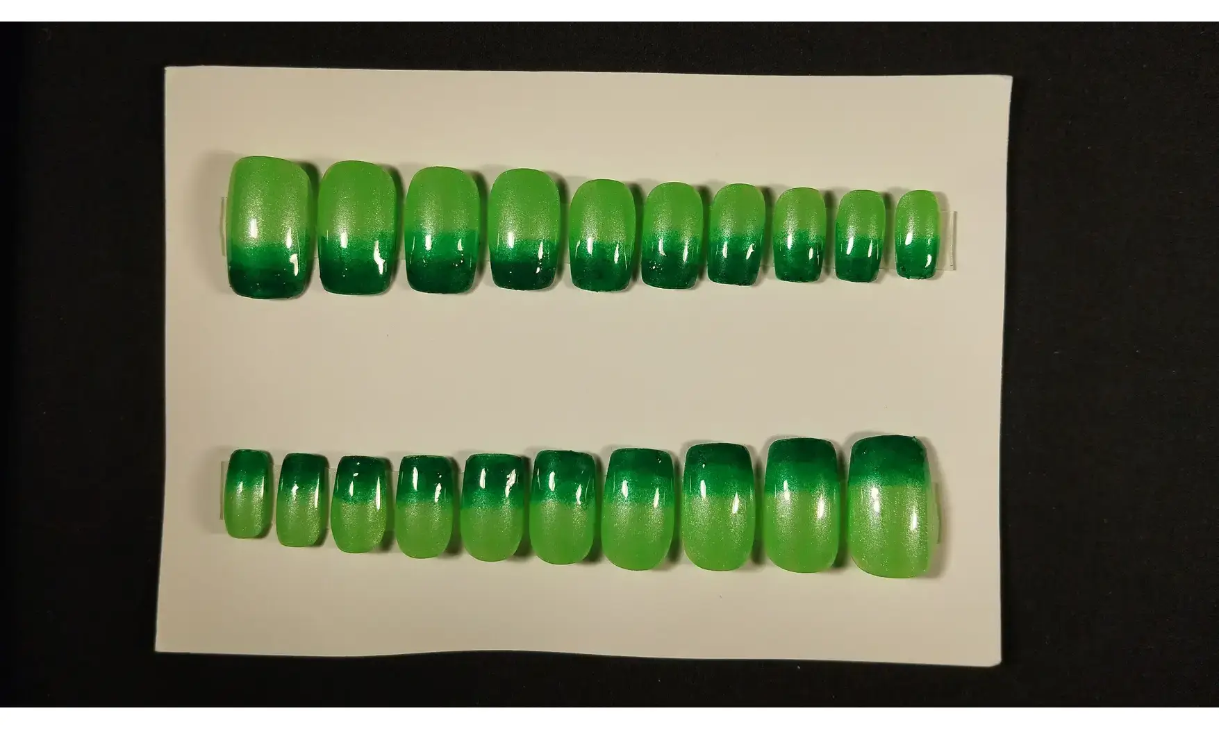 Press on Nails Vert dégradé - Lot 20