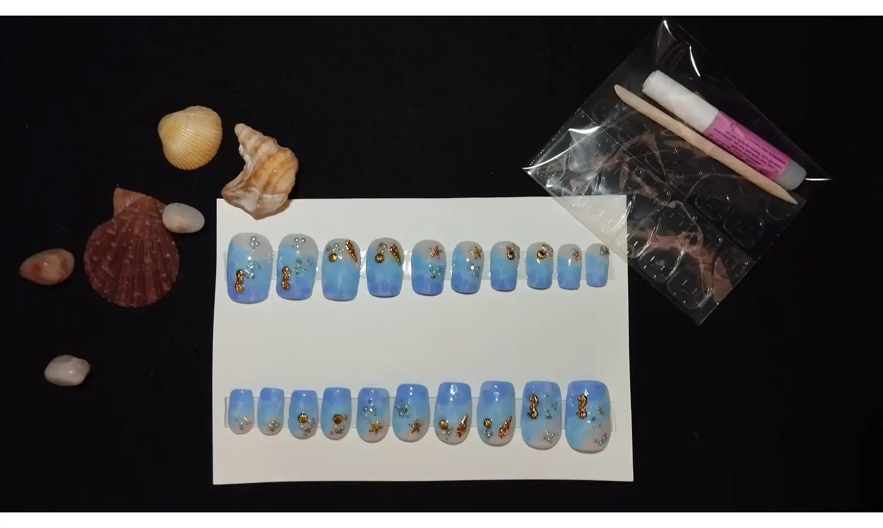 Press on Nails Écume&coquillage - Lot 20