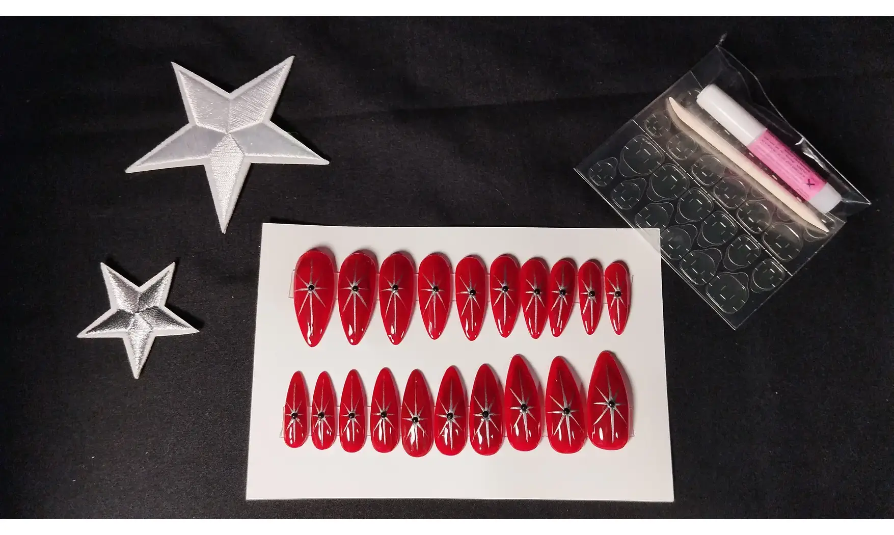 Press on nails Étoile argent - Lot 20