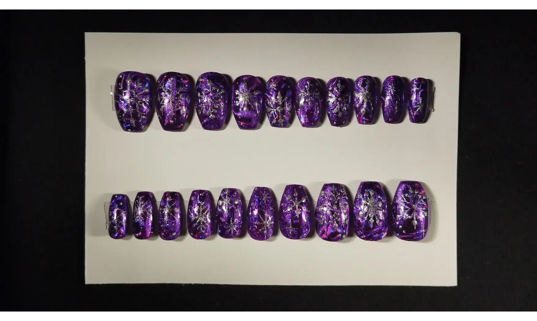 Press on nails Flocons argent - Lot 20