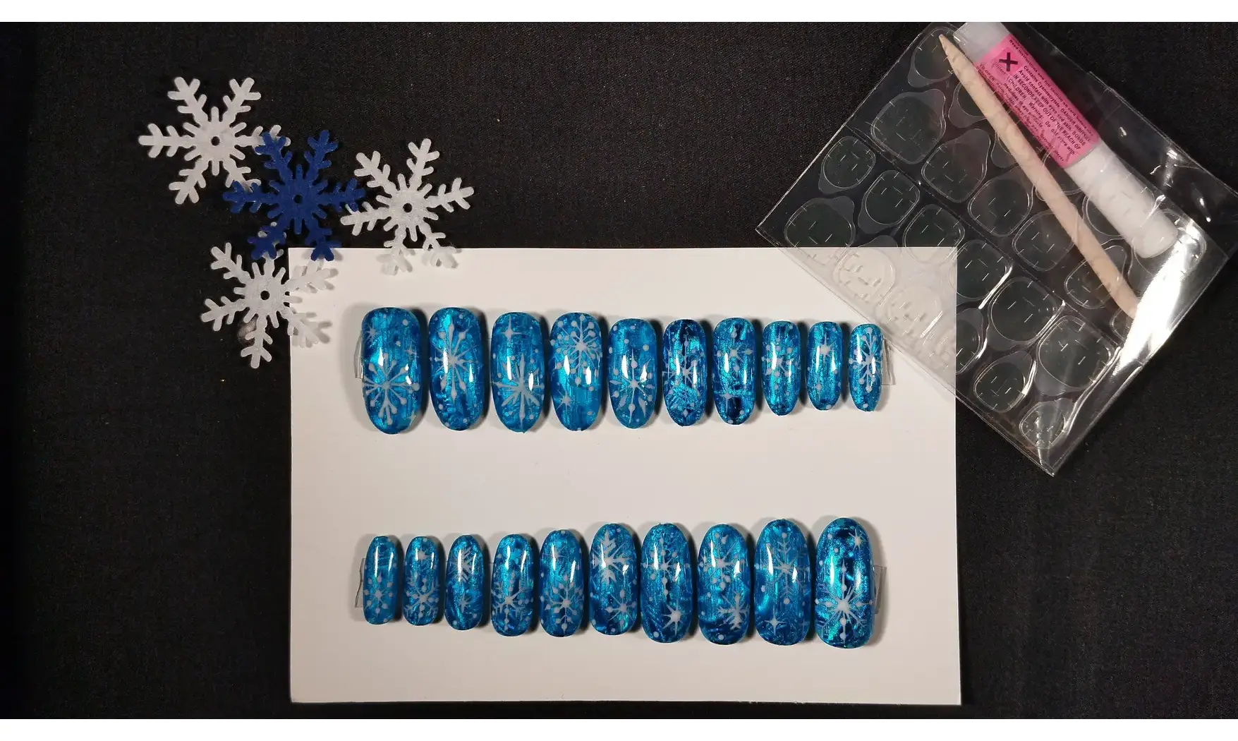 Press on nails Flocons blanc - Lot 20