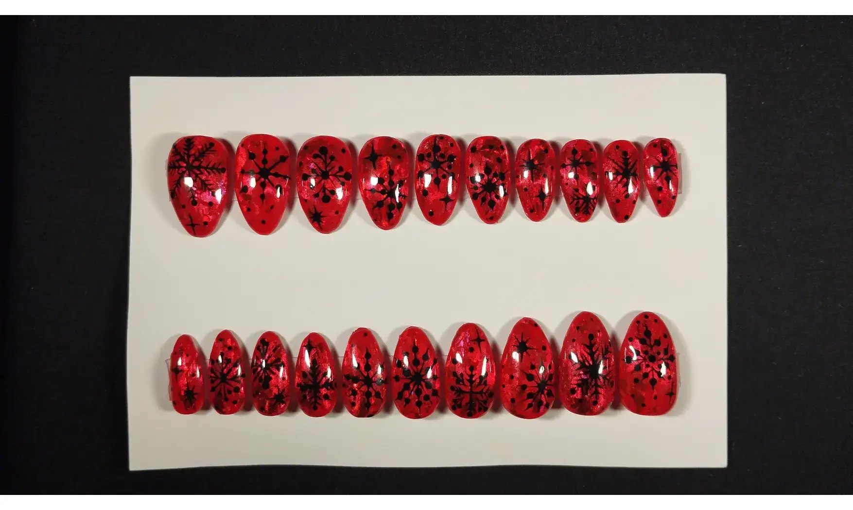 Press on nails Flocons noir - Lot 20