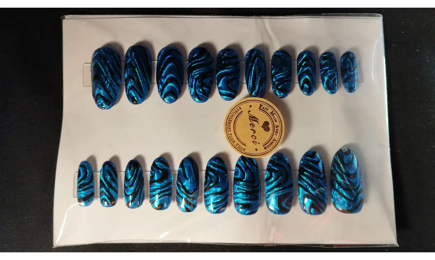 Press on Nails Vague bleu - Lot 20