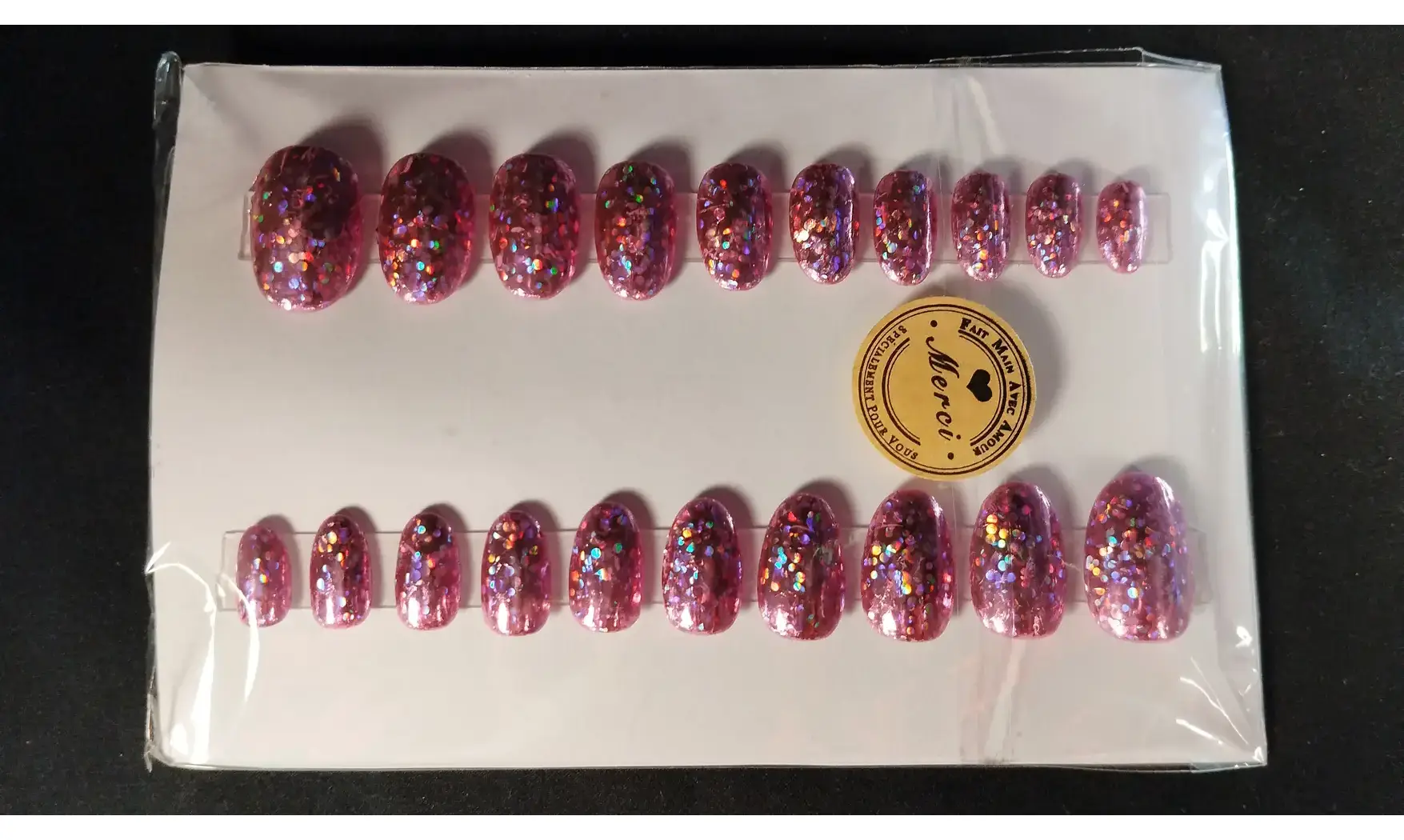 Press on Nails Foils Uni rose - Lot 20