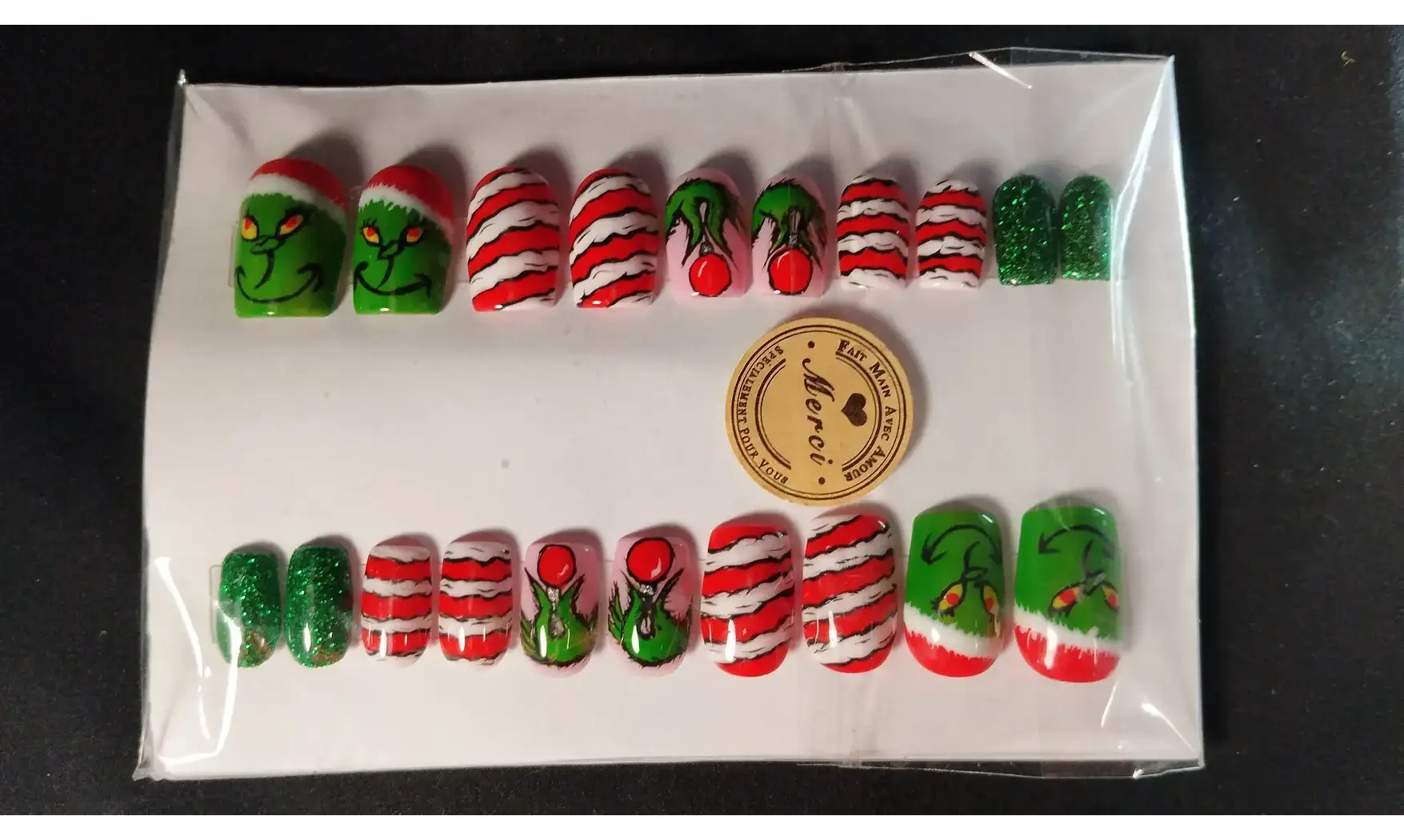 Press on nails Noël Grinch - Lot 20