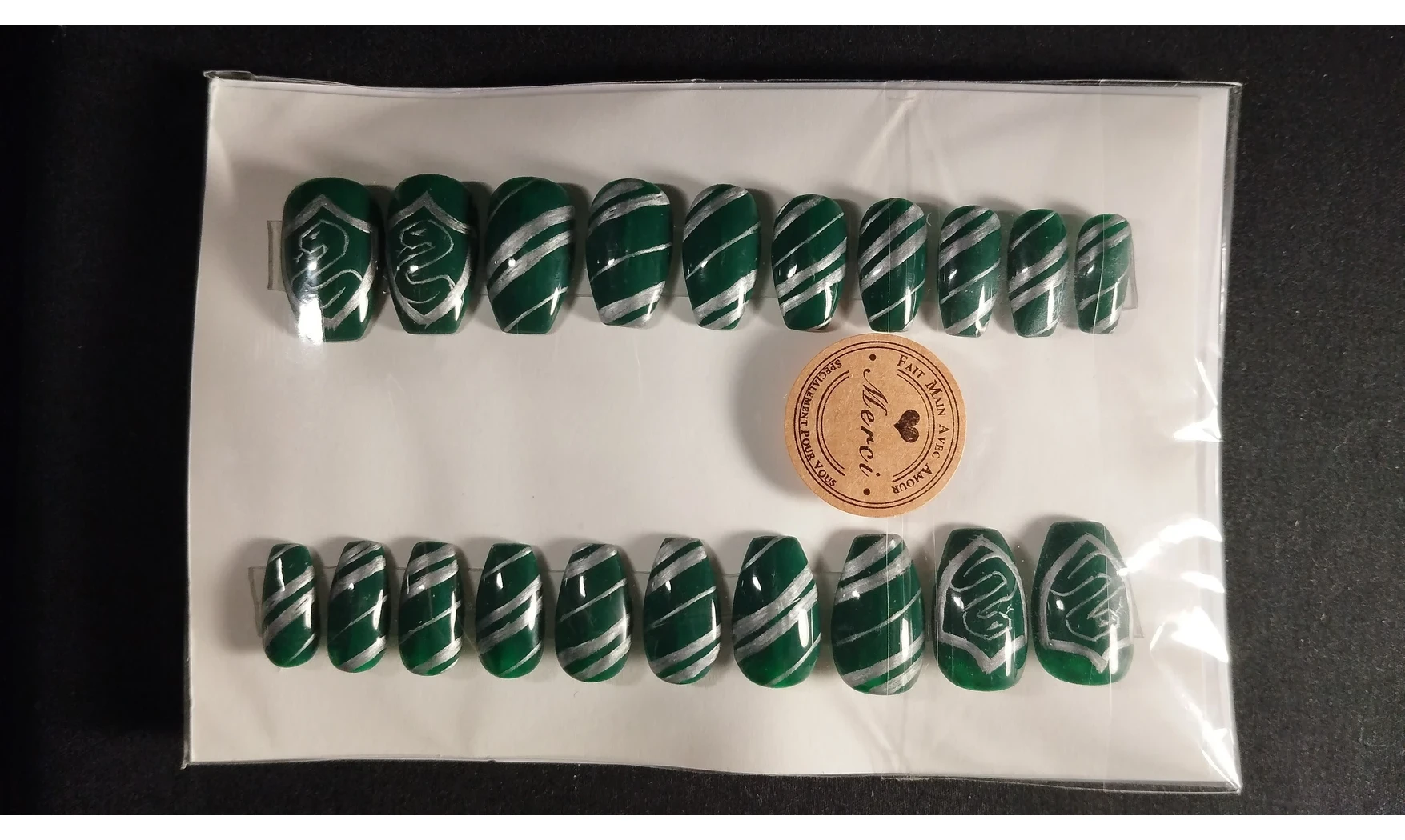 Press on nails Serpentard HP - Lot 20