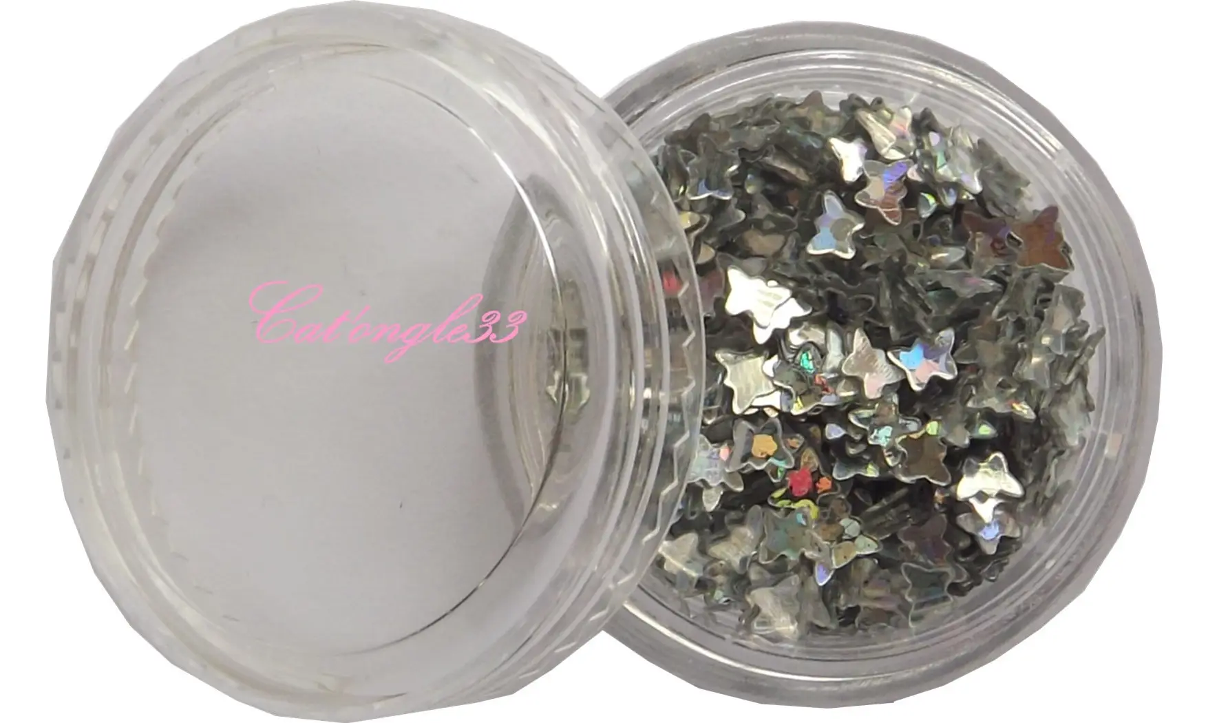 Dazzling hologramme papillon argent