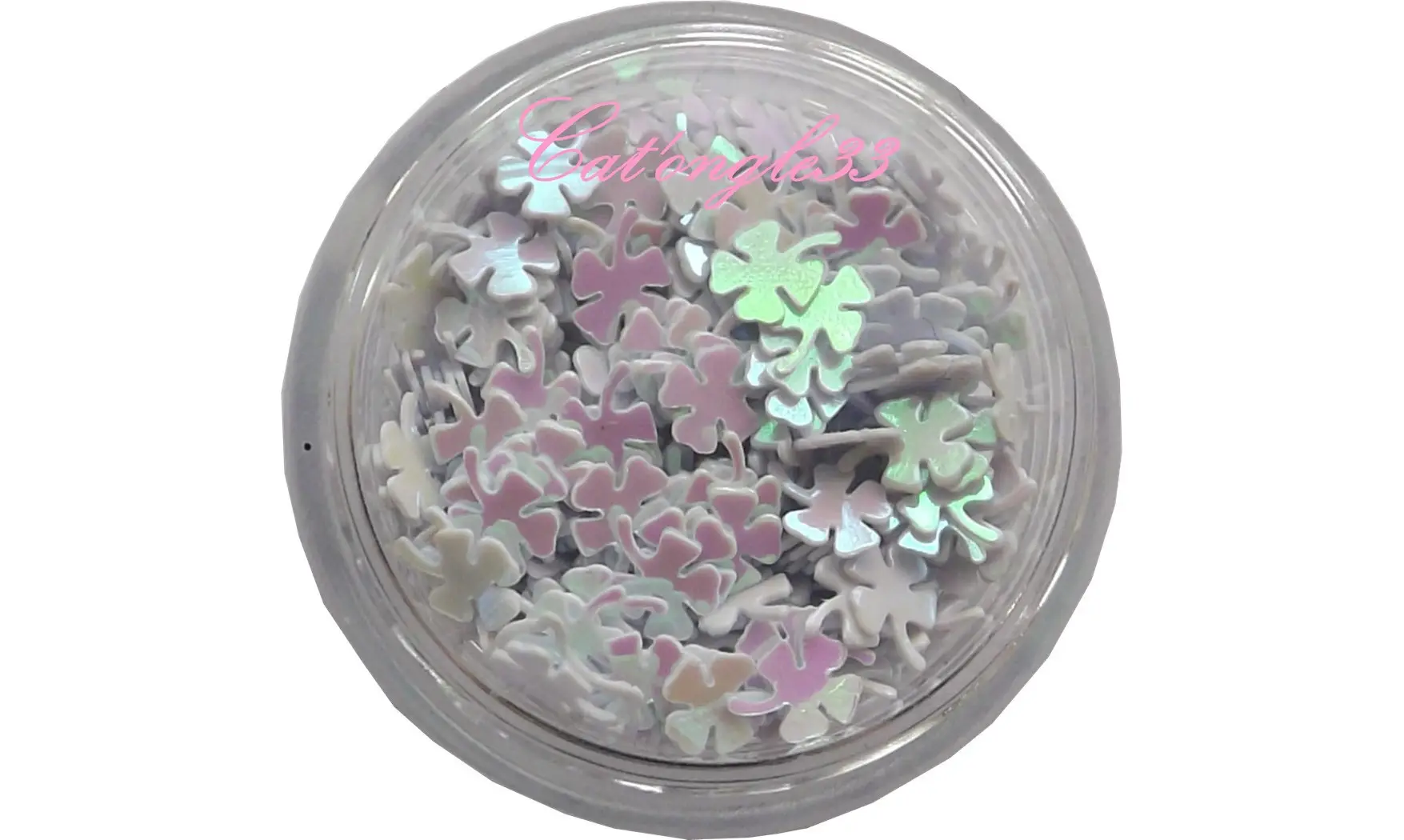 Dazzling hologramme trèfle blanc