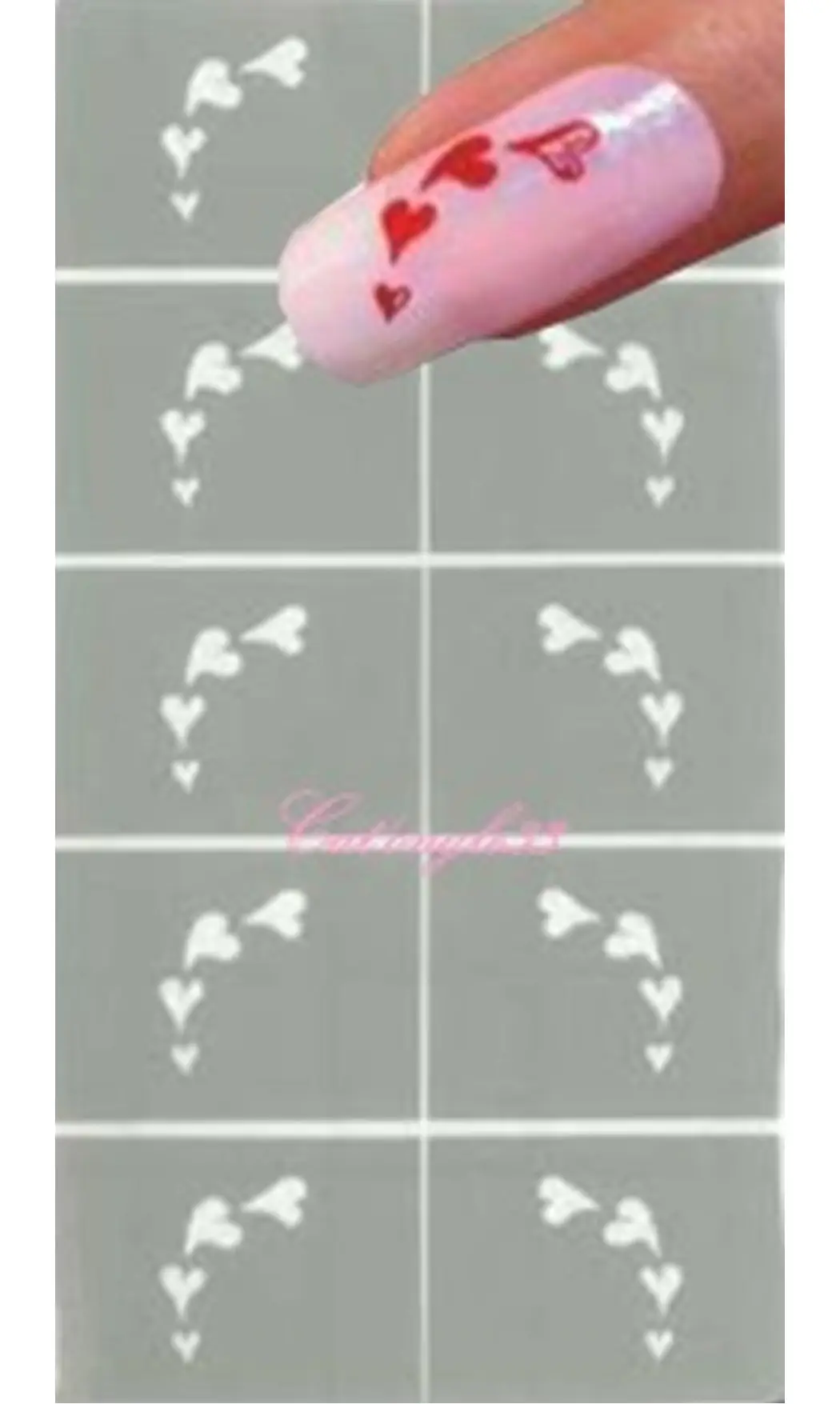 Pochoir autocollant 4 coeurs