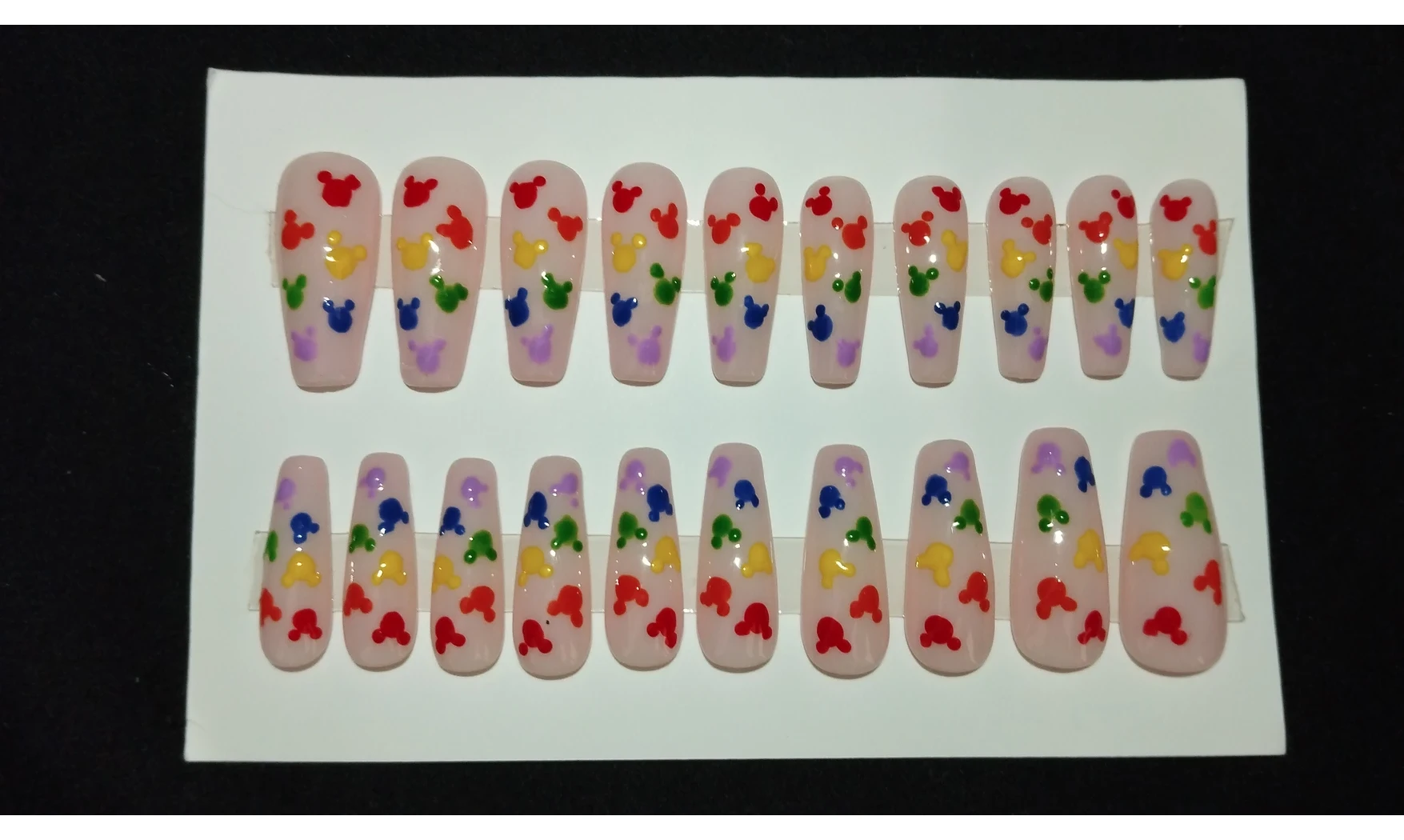 Press On Nails Mickey Couleurs - Lot 20