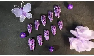 Press on nails Papillon violet -Taille S