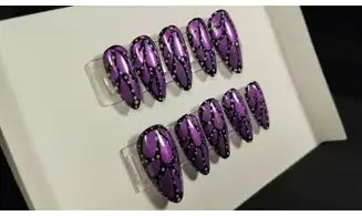 Press on nails Papillon violet -Taille S